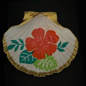 Hand made Decoupage Hibiscus 🌺 Seashell Large